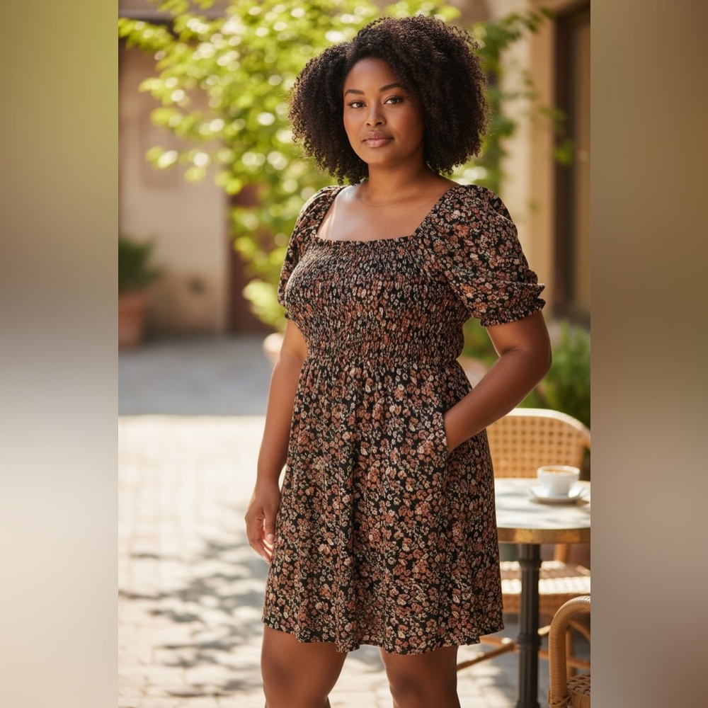 Floral Smocked Maternity Dress